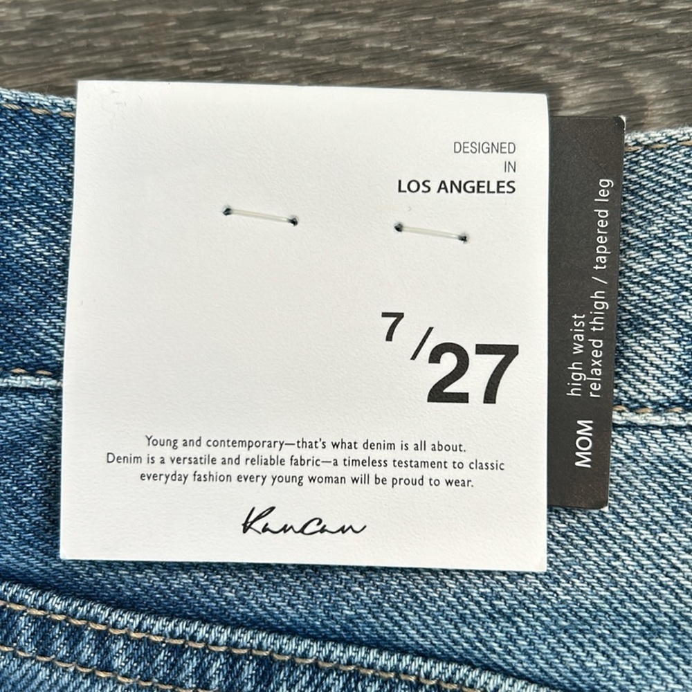 NEW KanCan 27 7 Regina High Waist Mom Jeans Distressed Ripped Denim Medium Wash - Picture 12 of 14